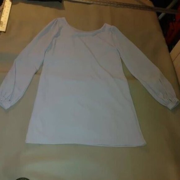 LuLu Small Gray Long Cuff Sleeve Wide Fit Dress Classic Simple Solid - Picture 4 of 7